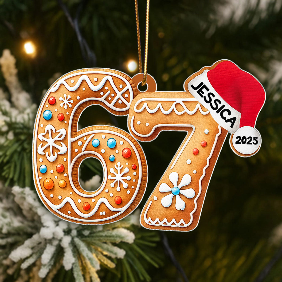 Custom Six Seven - Personalized Acrylic Ornament - Teen Slang Funny Tree Decor, Funny Teen Grandkid Gift