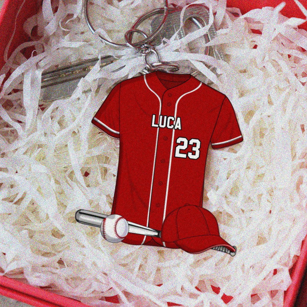 Baseball Shirt Personalized Acrylic Keychain, Gift For Son, Husband