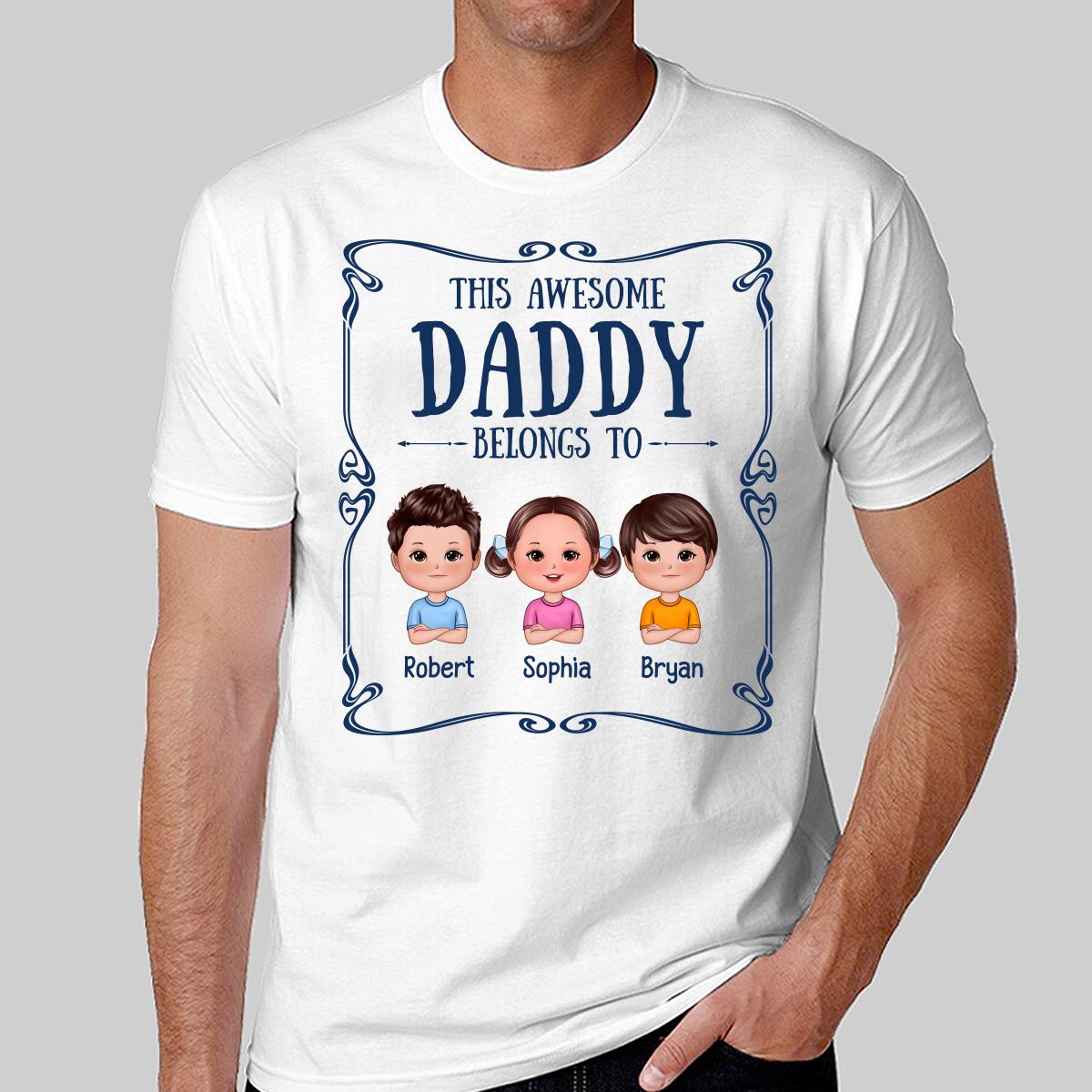 Best Dad Ever Certificate Man & Doll Kids Personalized Shirt