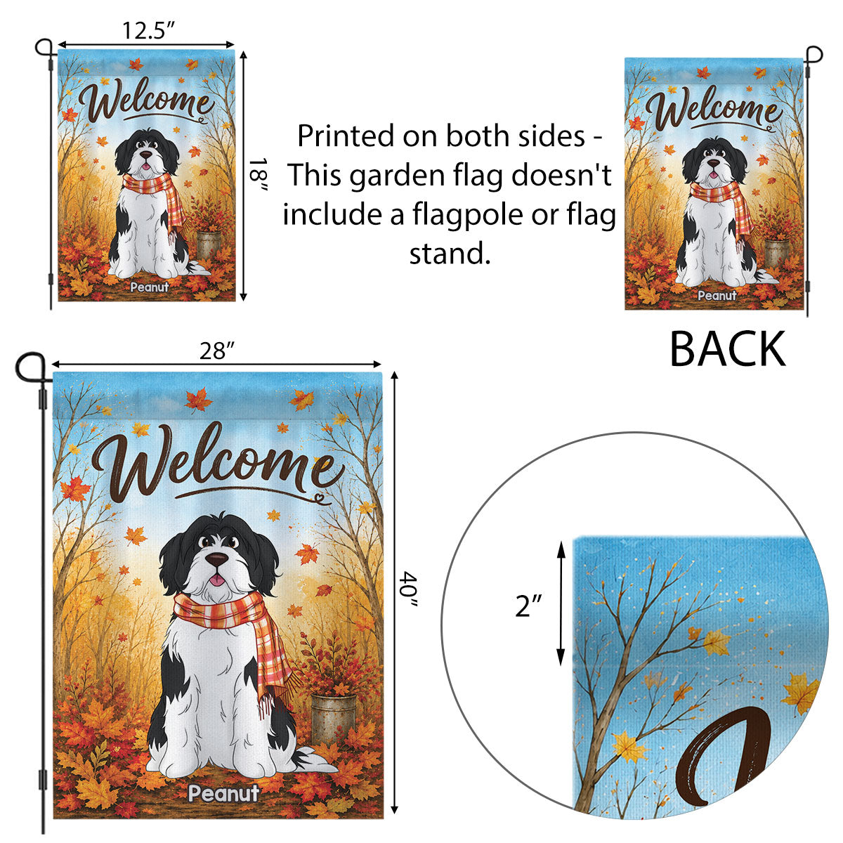 Trending Cute Sitting Dog - Personalized Garden Flag - Fall Season Decoration For Dog Mom, Dog Dad
