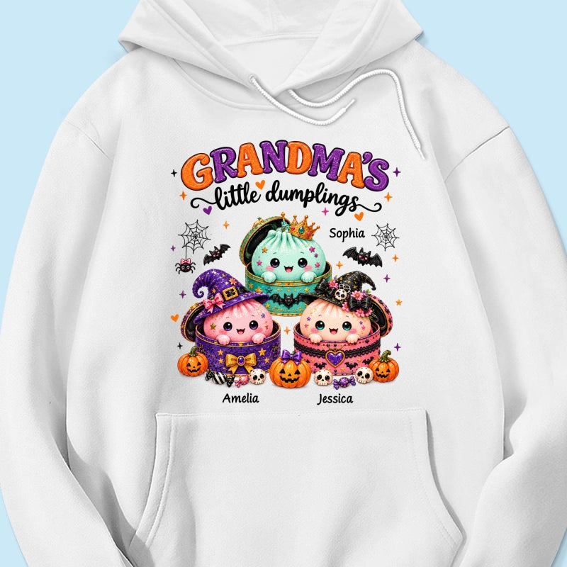 Grandma's Little Dumplings - Personalized Shirt - Trendy Fall Halloween Tee for Grandma