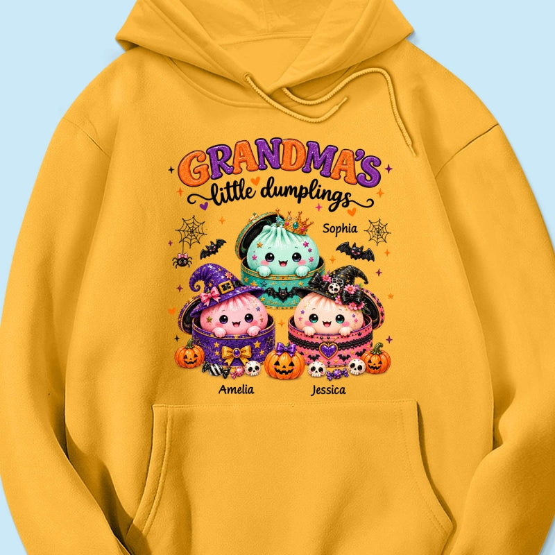 Grandma's Little Dumplings - Personalized Shirt - Trendy Fall Halloween Tee for Grandma