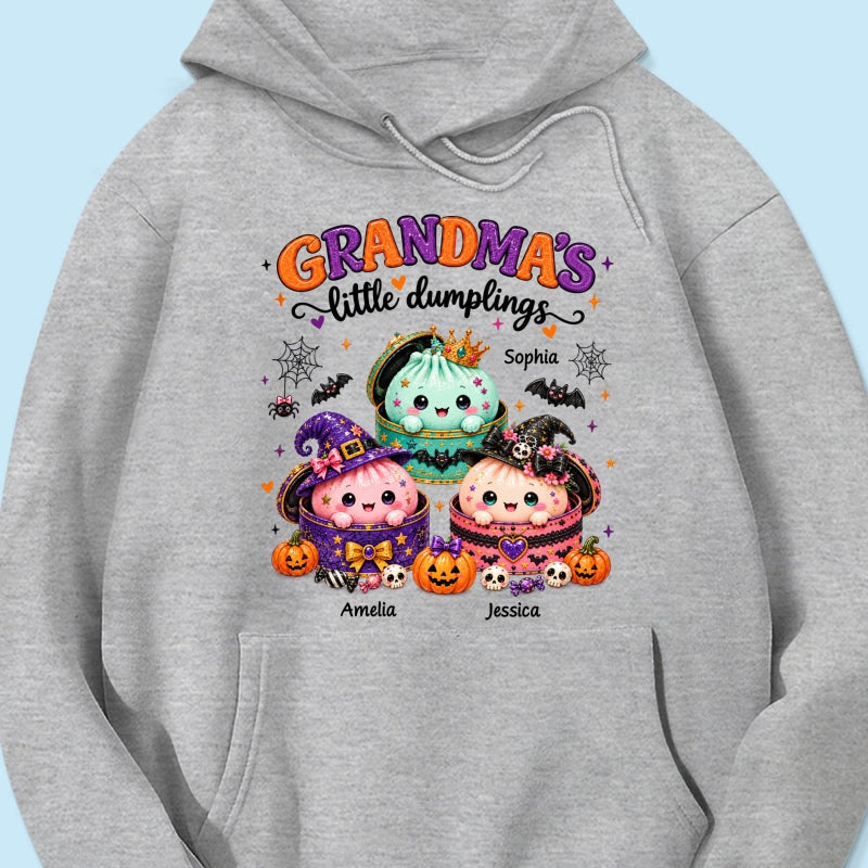 Grandma's Little Dumplings - Personalized Shirt - Trendy Fall Halloween Tee for Grandma
