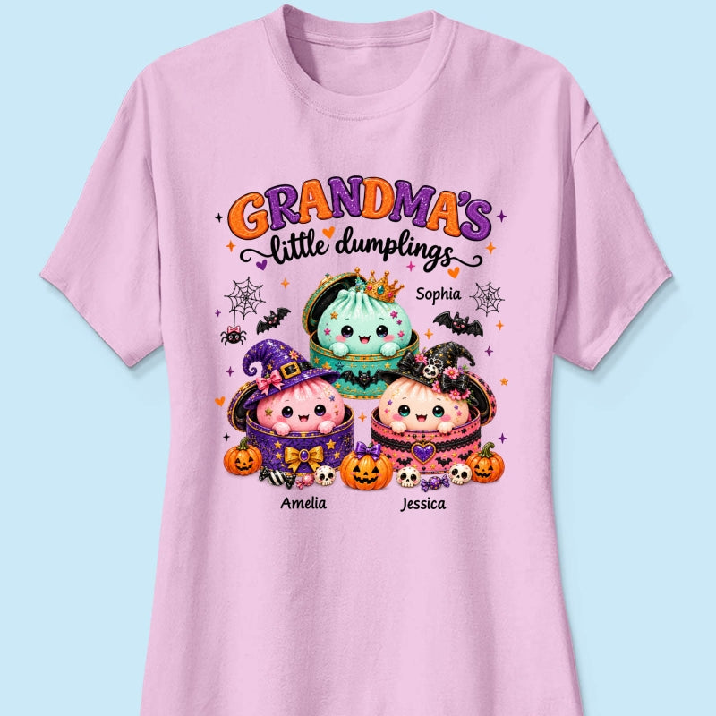 Grandma's Little Dumplings - Personalized Shirt - Trendy Fall Halloween Tee for Grandma