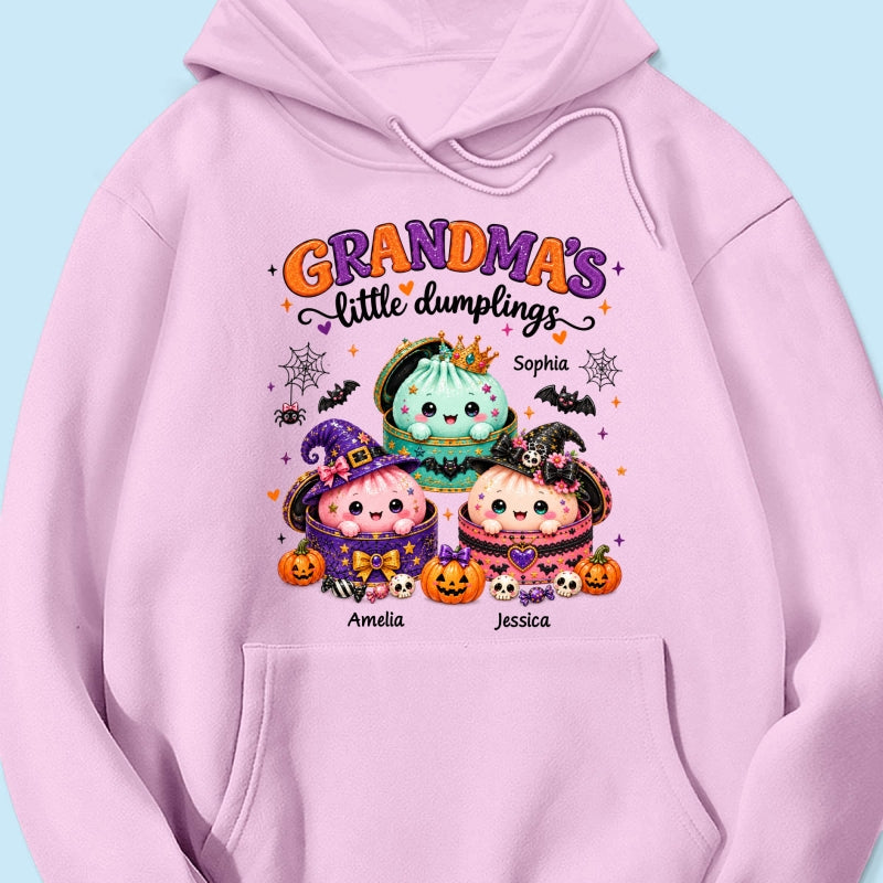 Grandma's Little Dumplings - Personalized Shirt - Trendy Fall Halloween Tee for Grandma
