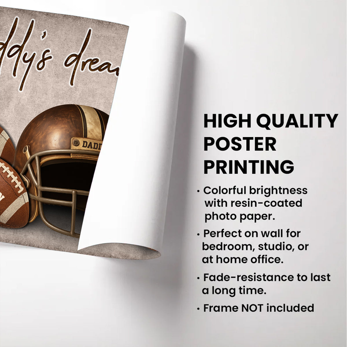 Football Dad Family Names Personalized Poster, Father's Day gift