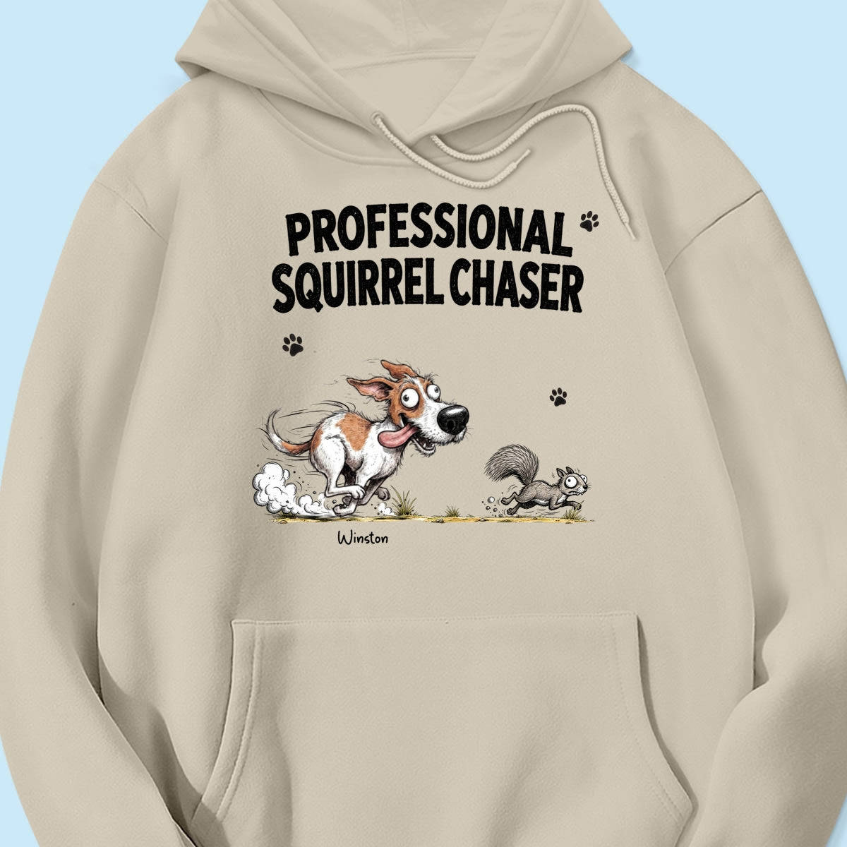 Professional Squirrel Chaser Quirky Dog Portrait From Your Dog Photo - Personalized Shirt - Funny Gift For Dog Lovers