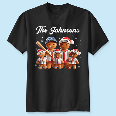 Baseball Gingerbread Family Sport Lover Christmas Matching Personalized Shirt