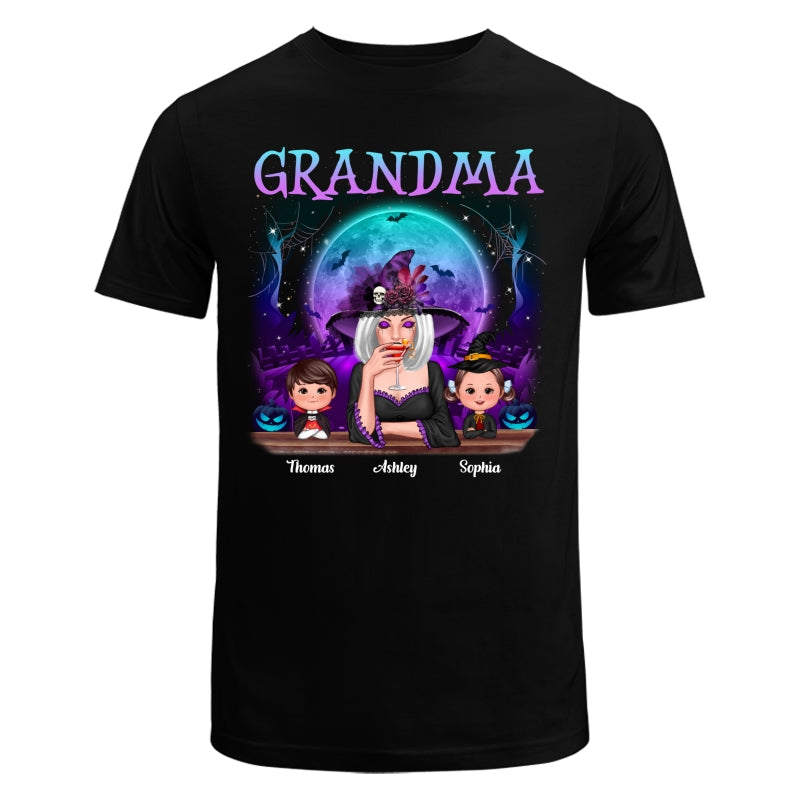 Galaxy Moon Grandma Mom Halloween Personalized Shirt