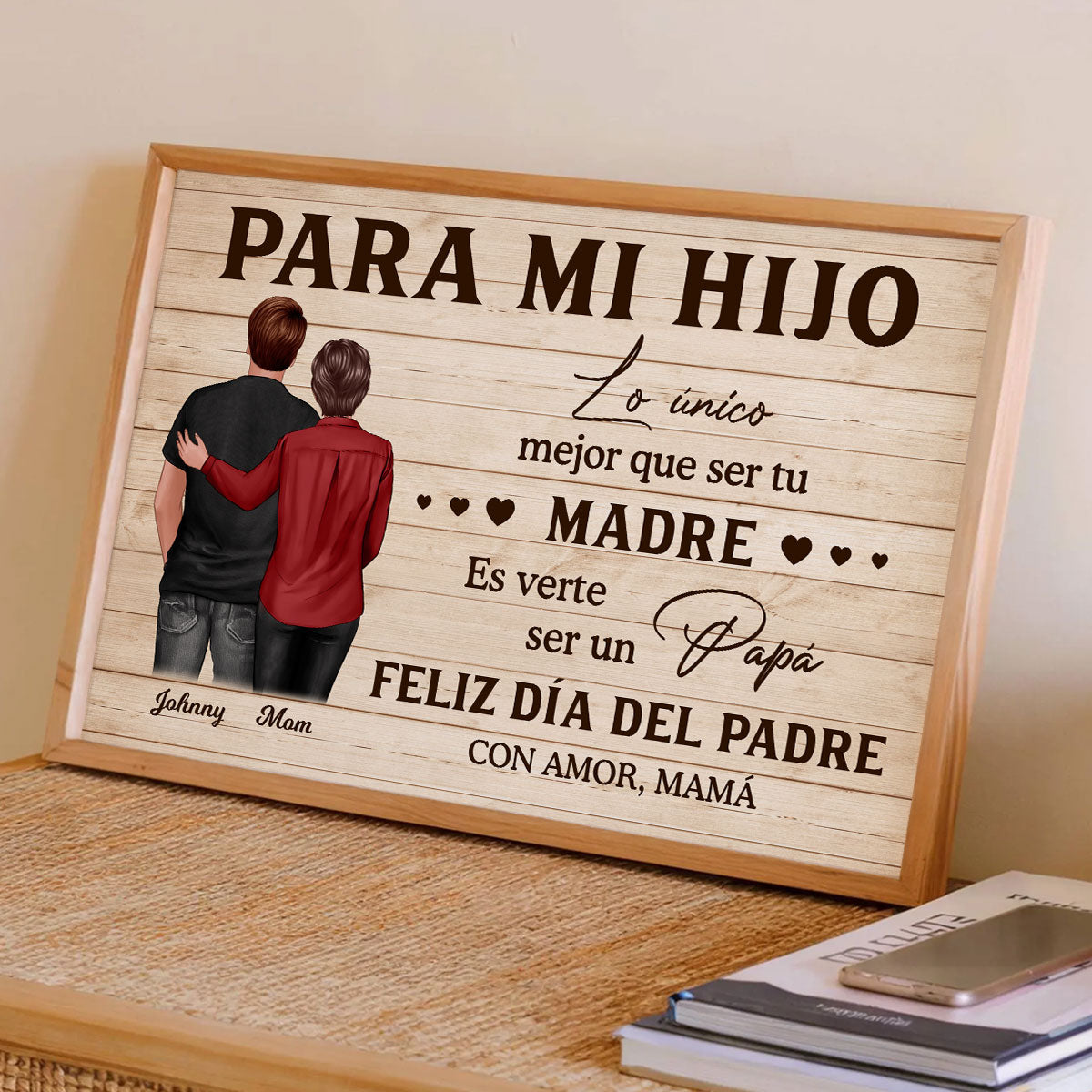 To My Son From Mom Happy Father's Day Spanish Personalized Poster, Gift For Son