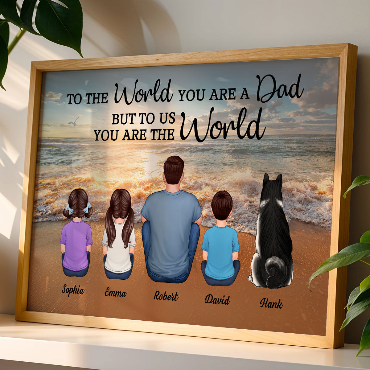 Beach Landscape To The World You Are A Dad Personalized Poster| Heartfelt Father's Day Gift For Dad, Husband