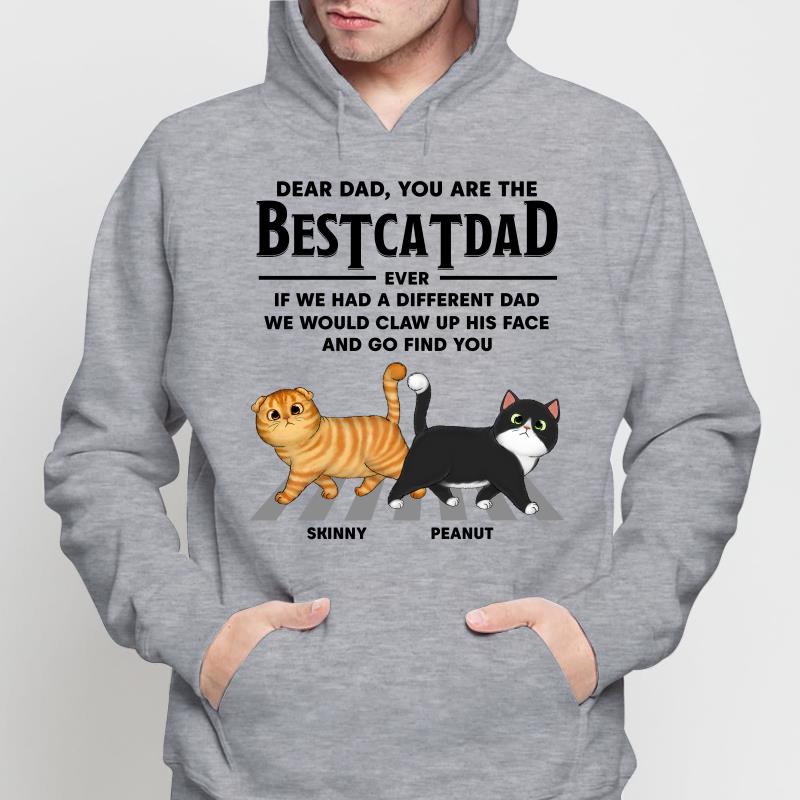 Dear Cat Dad Walking Cat Personalized Shirt
