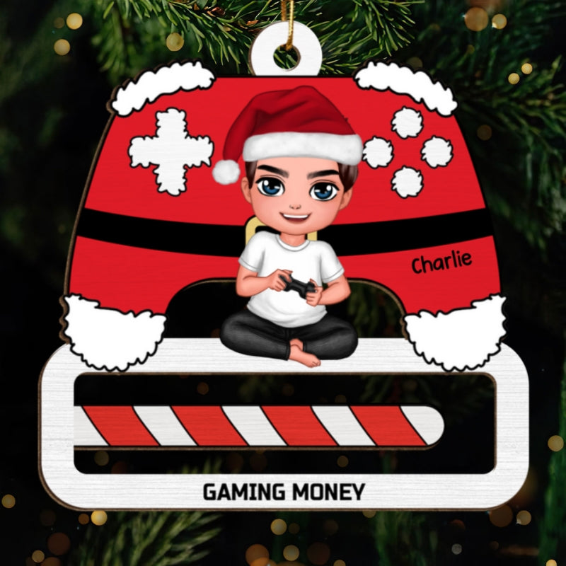 Unique Christmas Gift For Gamer Personalized Wooden Money Holder Ornament