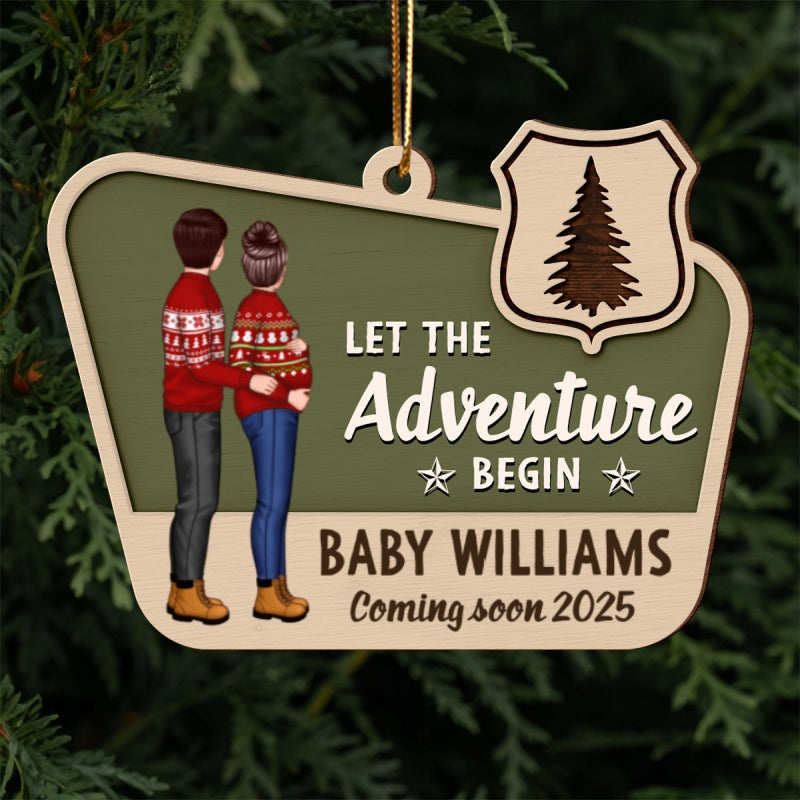 Pregnancy Announcement National Park Ornament, Expecting Ornament, Baby on the Way Camping Ornament