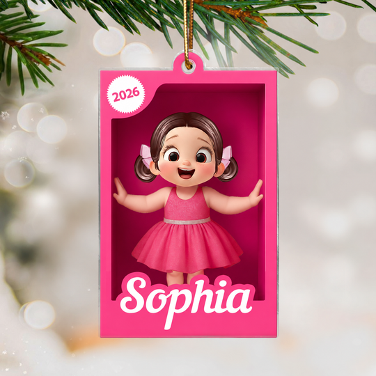 Personalized Kid In Toy Box 3D Acrylic Ornament, Christmas Gift For Kids, Grandkids
