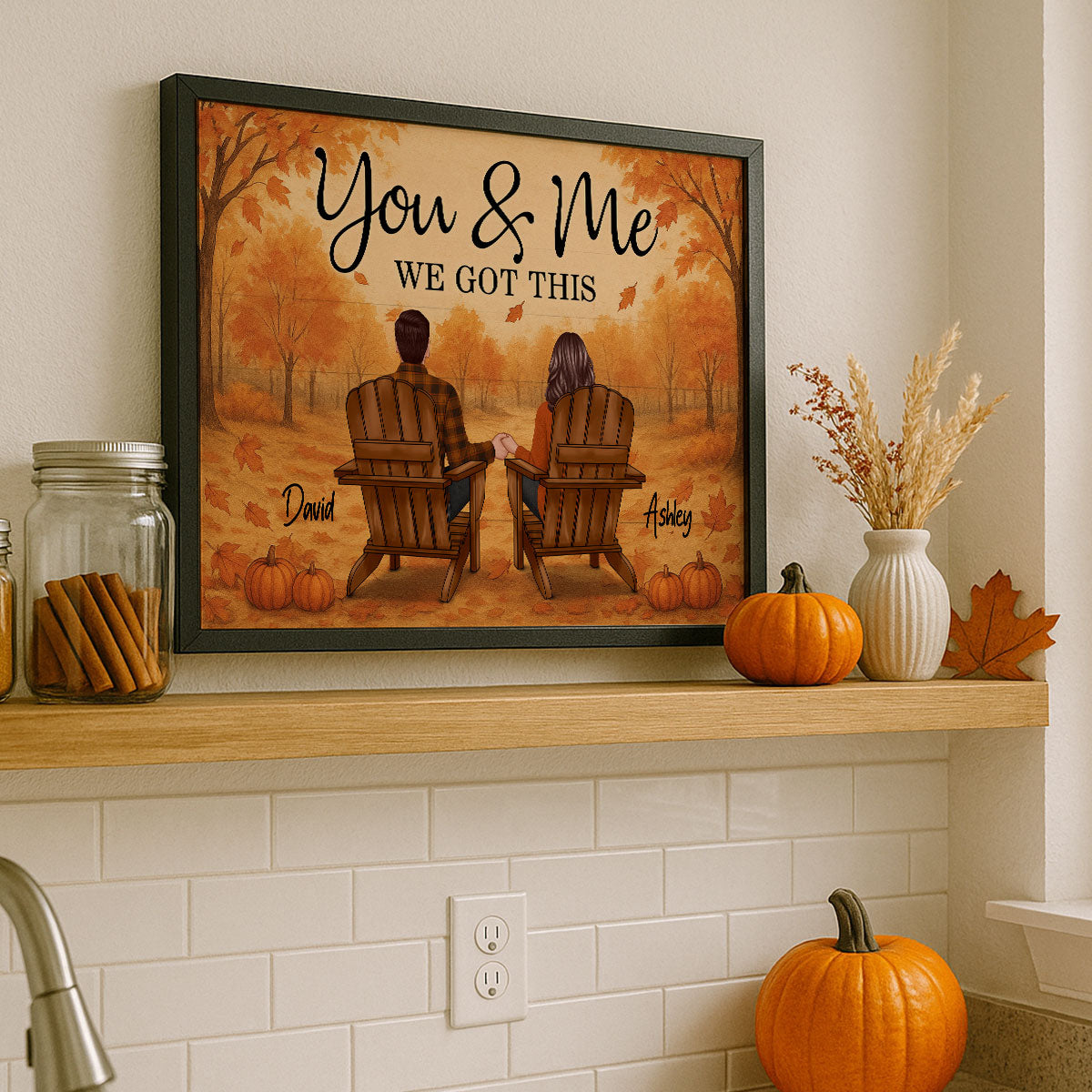 Fall Season Couple Eternal Love Personalized Poster