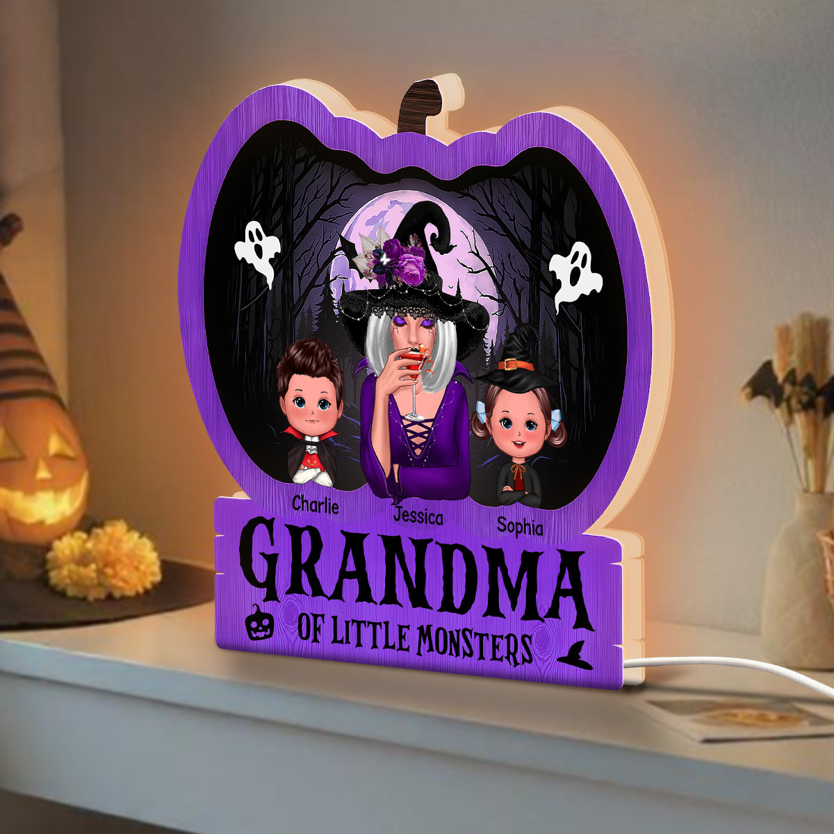 Halloween Grandma Witch Personalized Light Box
