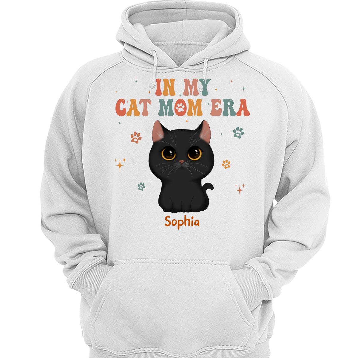 In My Cat Mom Era Cute Watercolor Cats Personalized Shirt