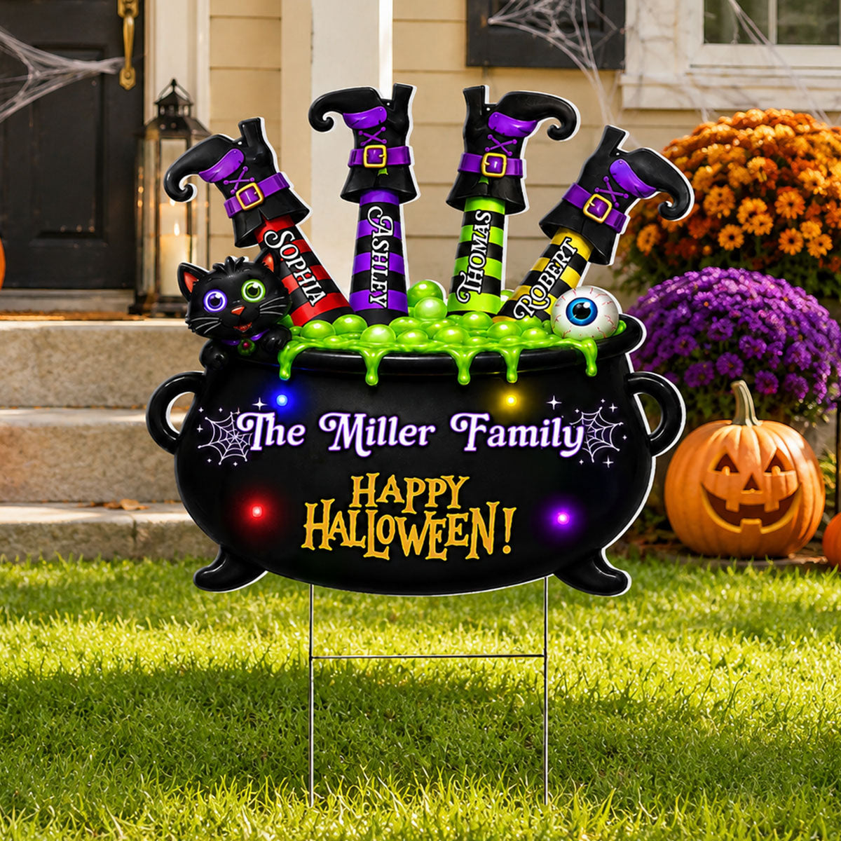 Trending Witch Legs - Personalized Yard Sign - Halloween Decoration For Family, Grandparents
