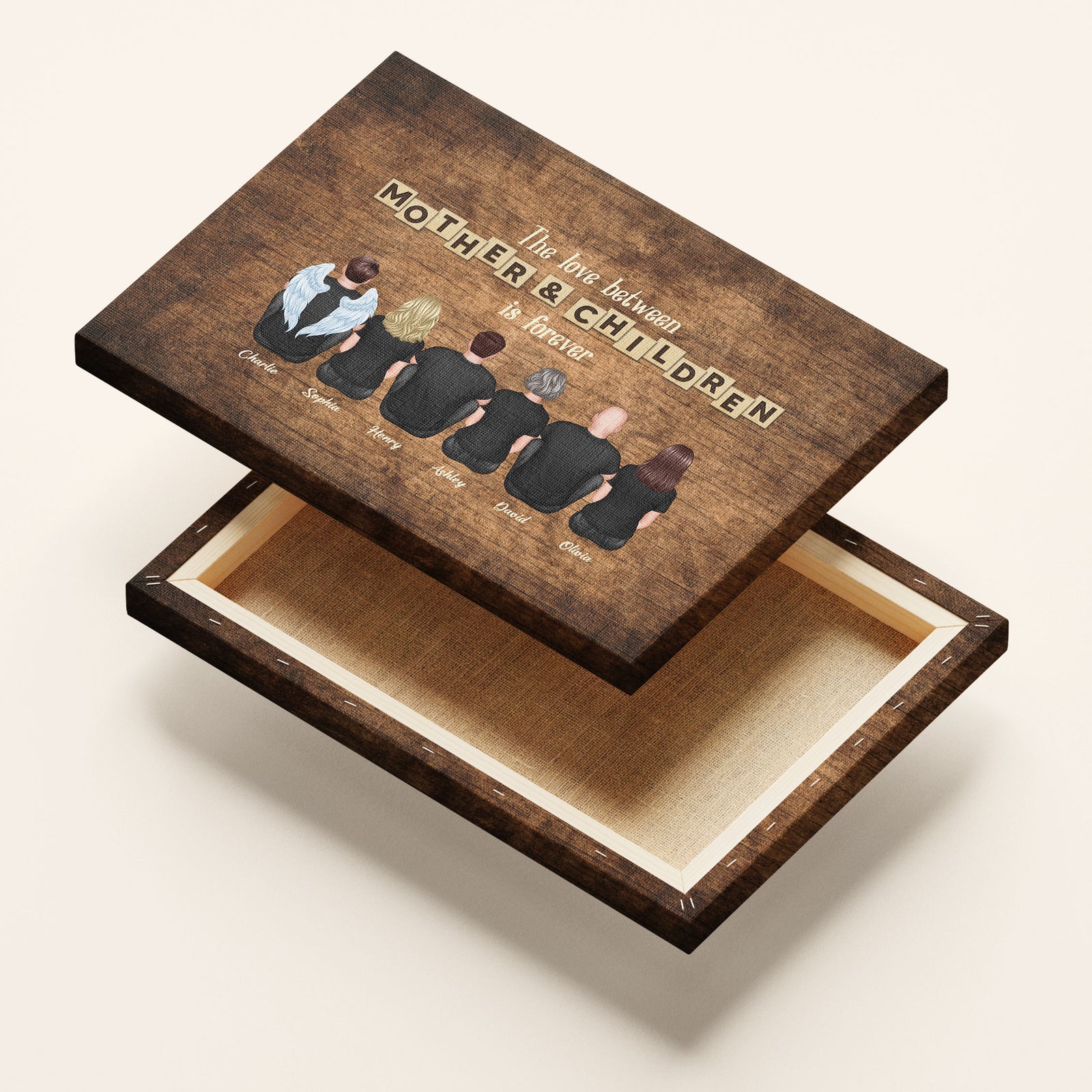 The Love Between Mother & Daughters Sons Is Forever Personalized Wrapped Canvas, Heartfelt Gift For Mom