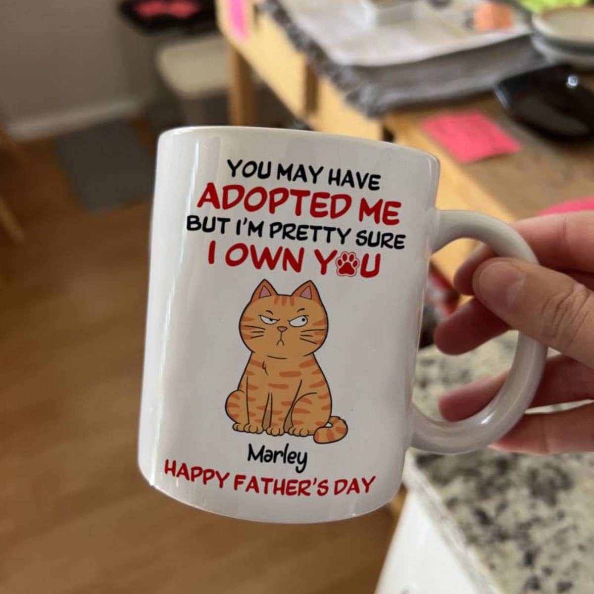 Funny Cute Cats We Own You Personalized Mug, Father’s Day Gift For Cat Dad