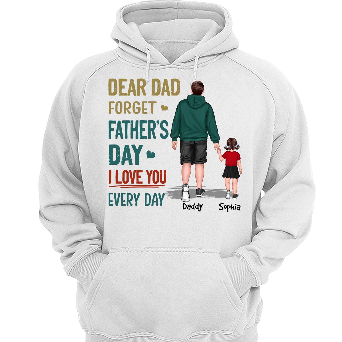 Dad And Son Daughter Walking Dear Dad Forget Father‘s Day Personalized Shirt