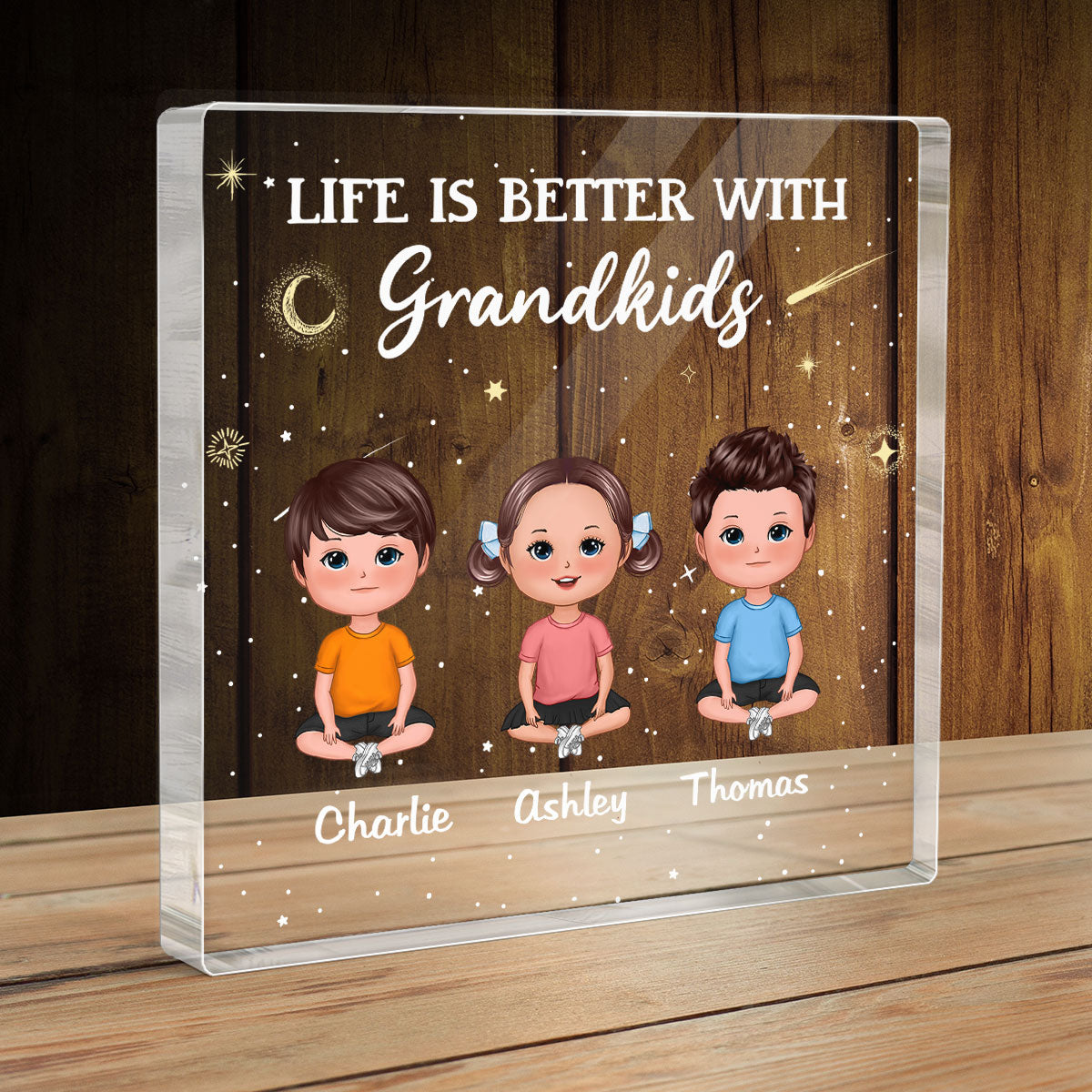 Life Is Better With Grandkids Personalized Acrylic Block Plaque
