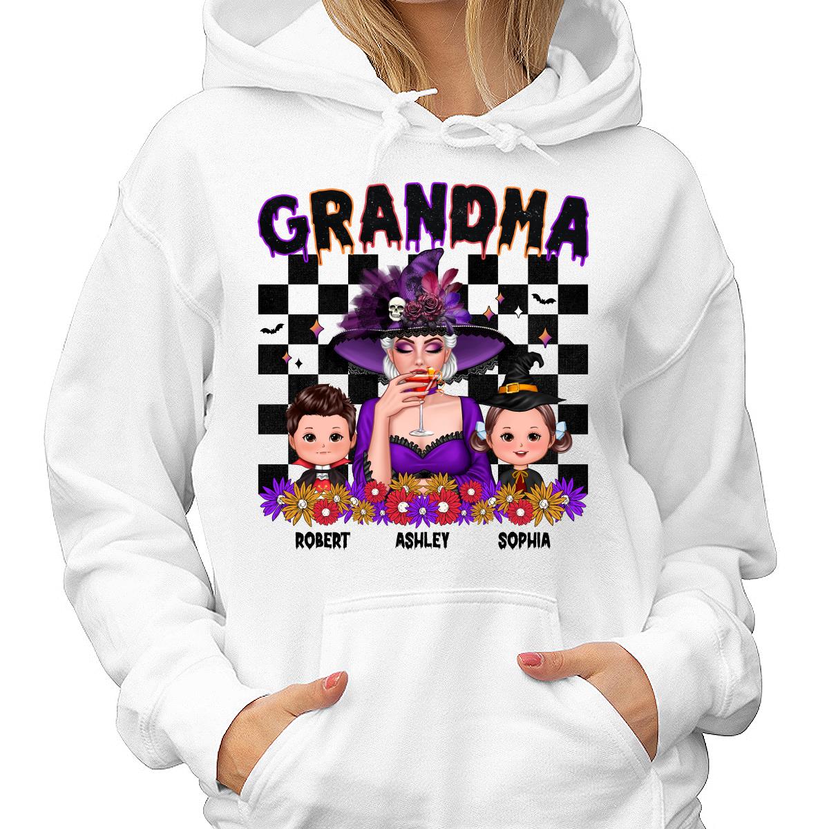 Vintage Grandma Halloween Spooky Vibe Halloween Personalized Shirt