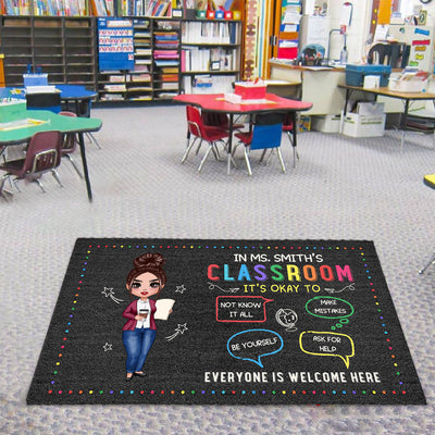 In Teacher Classroom It‘s Okay Everyone Is Welcome Here Personalized Classroom Doormat