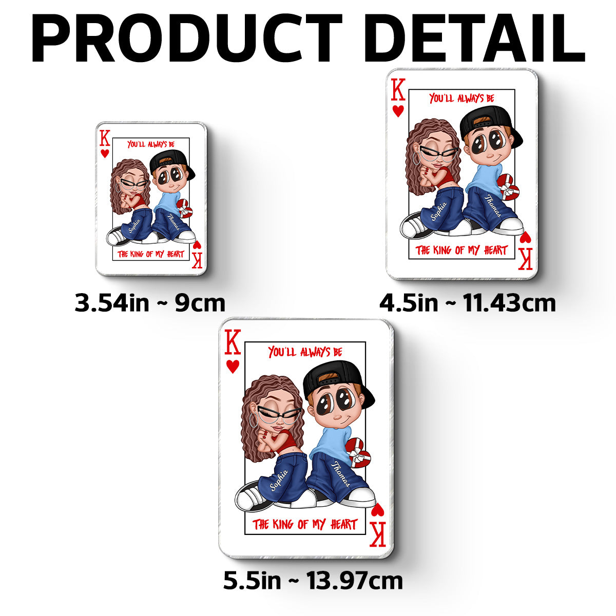 You're King/Queen Of My Heart Y2K Couple - Personalized Acrylic Fridge Magnet - Valentine's Day Gift, Anniversary Gift For Him, For Her