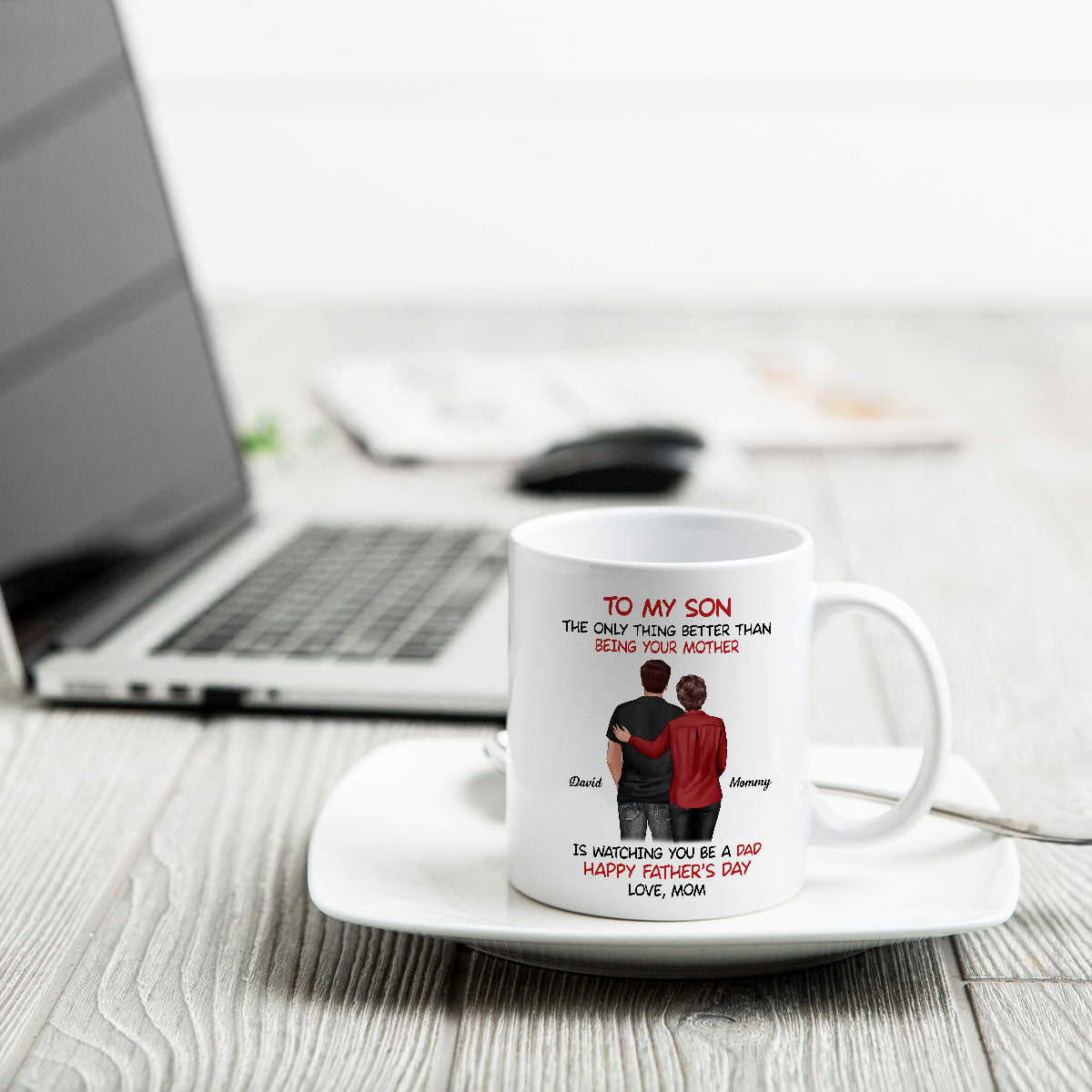From Mom To Son Watching You Be A Dad Personalized Mug, Heartfelt Gift For Son