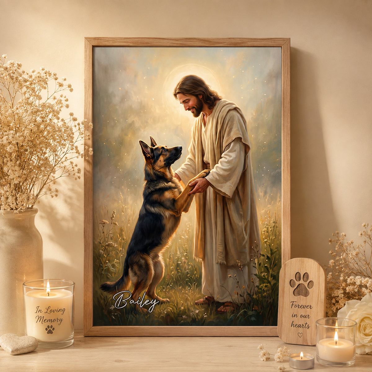 Jesus And Pet Memorial - Personalized Poster - Memorial Gift, Gift For Pet Lovers