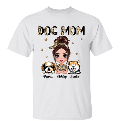 Half Leopard Dog Mom Doll Woman Gift For Dog Lovers Personalized Shirt