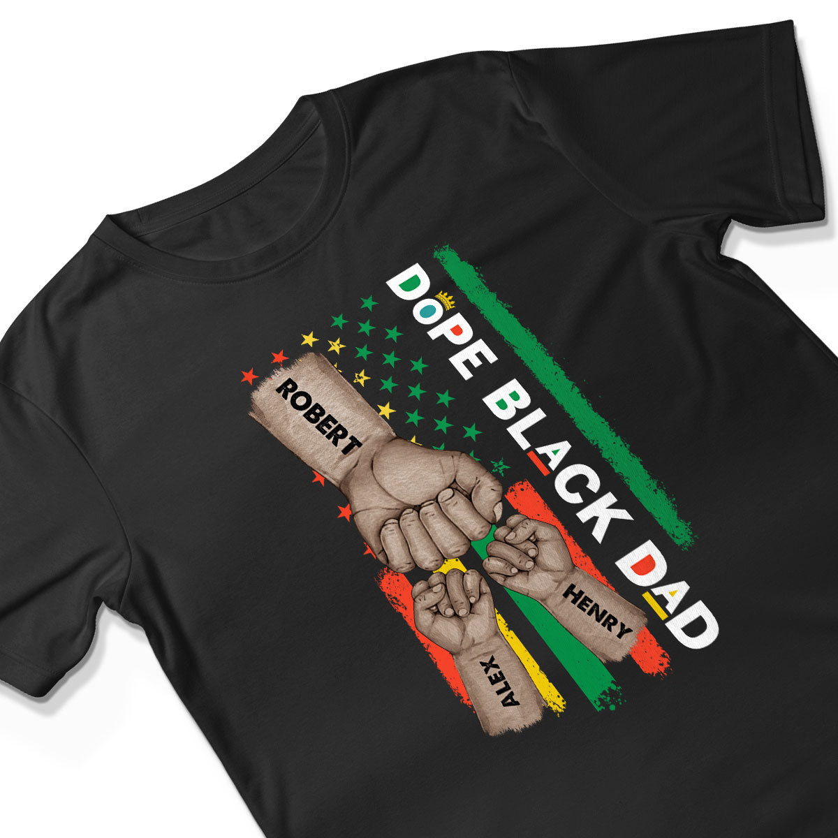Juneteenth Dope Black Dad African American Flag Personalized Shirt