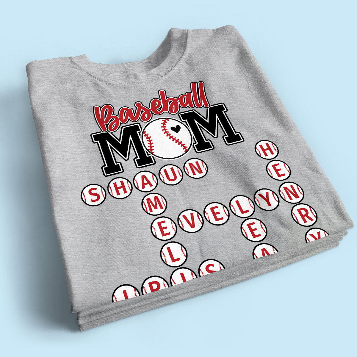 Baseball Mom Grandma Crossword Puzzle Art Personalized Shirt