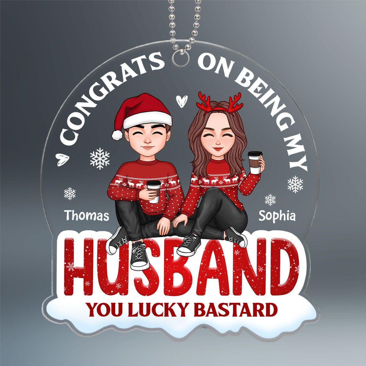 Congrats On Being Husband Boyfriend Personalized Acrylic Ornament