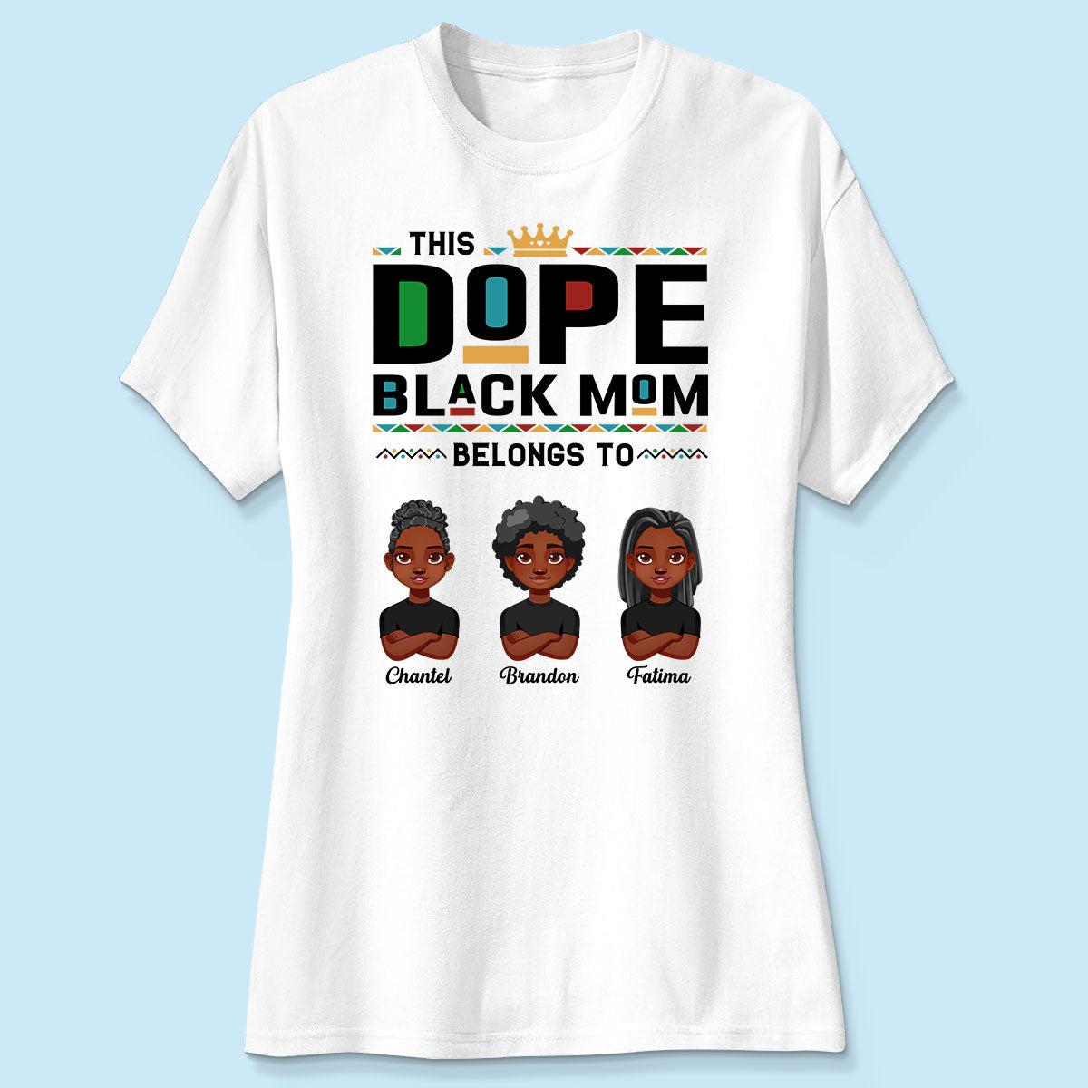 This Dope Black Mom Dad Belongs To Cute Vector Kids Personalized Shirt