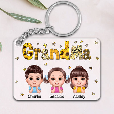 Realistic Doll Kids Yellow Pattern Personalized Acrylic Keychain