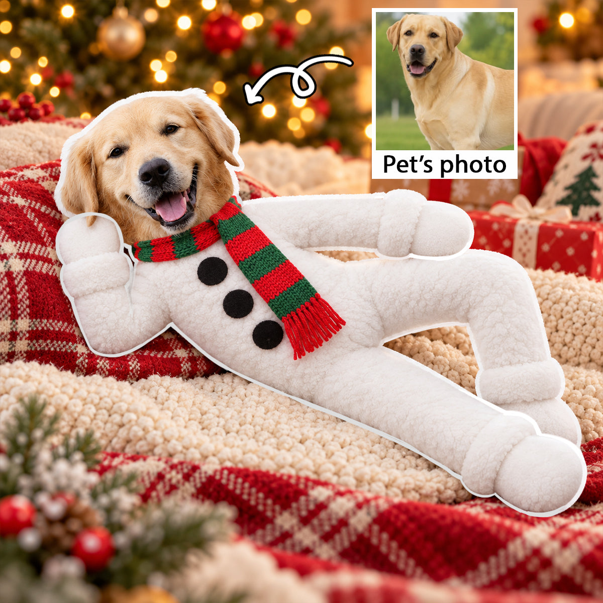 Custom Pet Christmas Plush Doll from Photo - Personalized Poseable Doll, Bendable Pet Stuffed Toy, Christmas Gift for Dog Cat Lovers