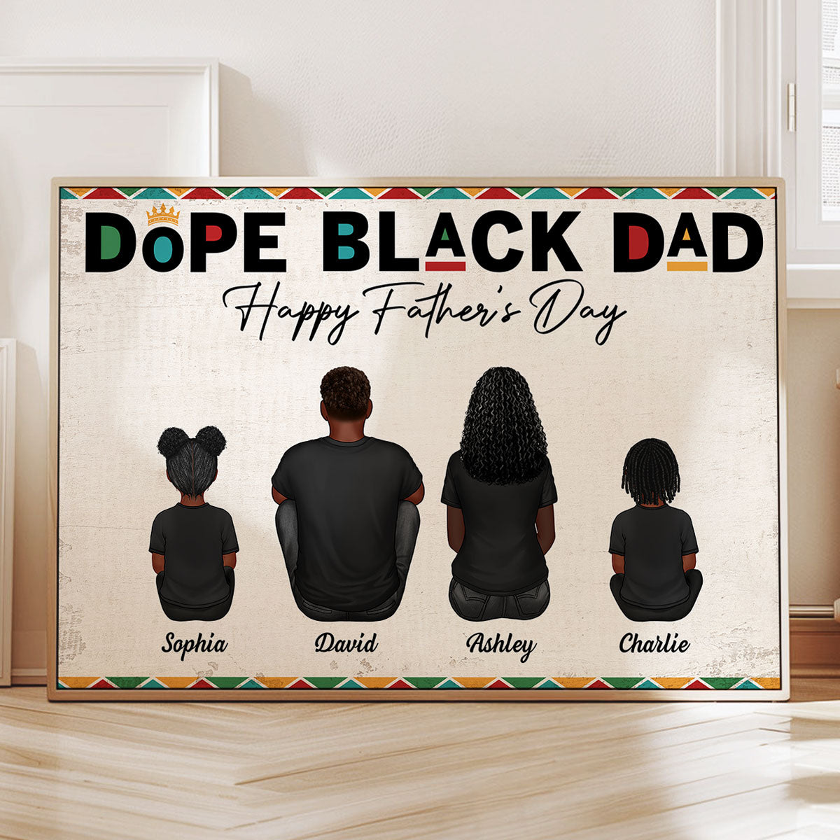 Dope Black Dad Personalized Poster| Heartfelt Father's Day Gift For Dad