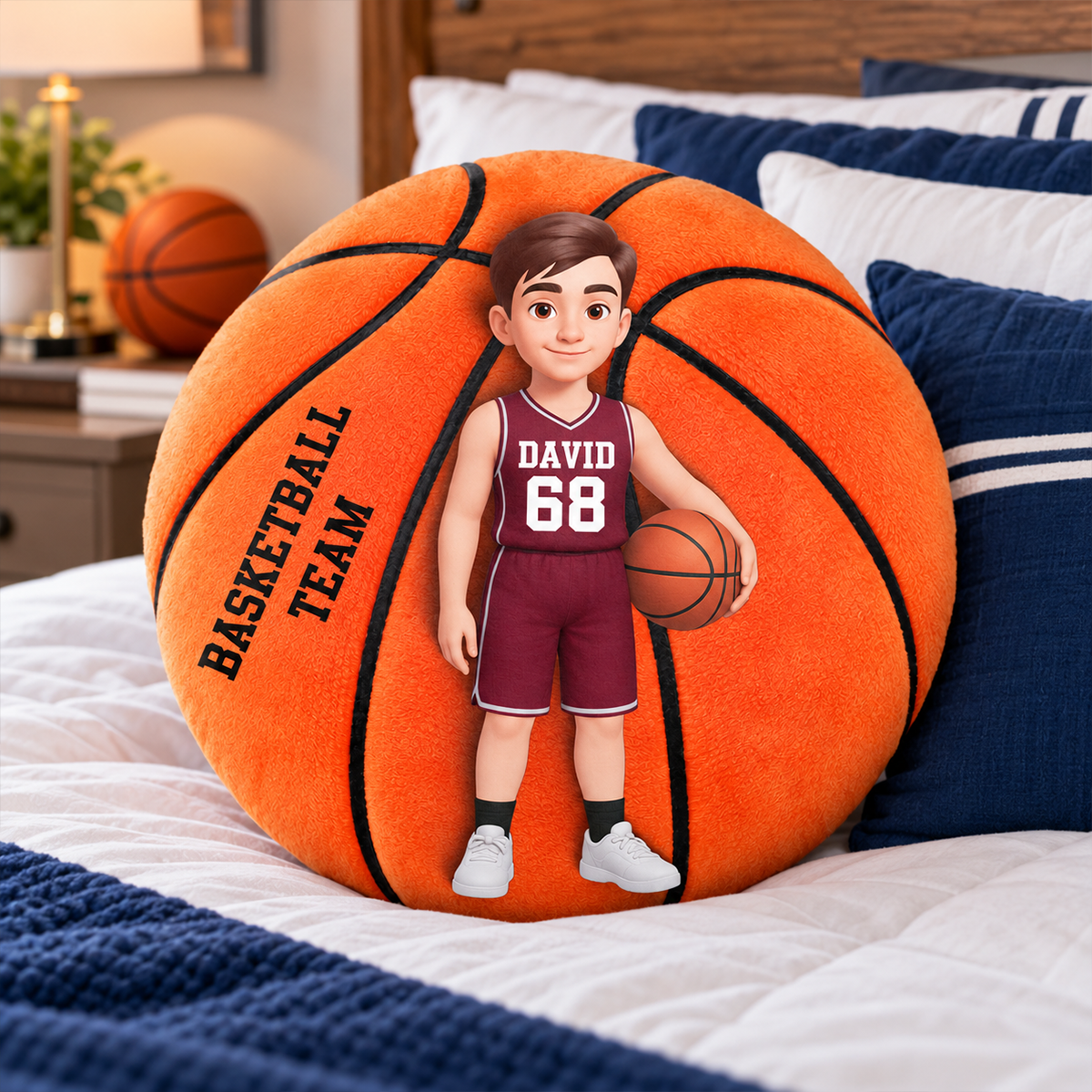 Proud Basketball Player Custom Team Color Team Name - Personalized Pillow - Christmas Gift For Basketball Players, Granddaughter, Daughter, Grandson, Son