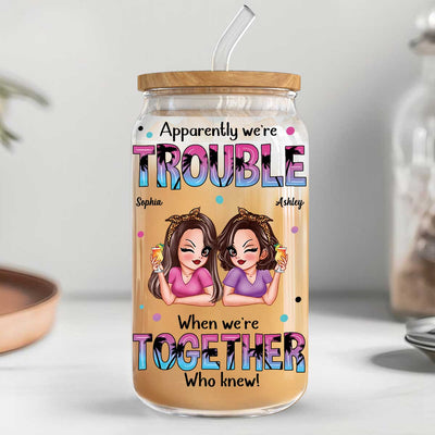 Summer Besties Sassy Women Personalized Clear Glass Can