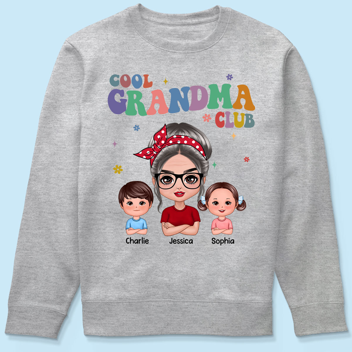 Cool Grandma Club Grandma And Grandkids Personalized Shirt