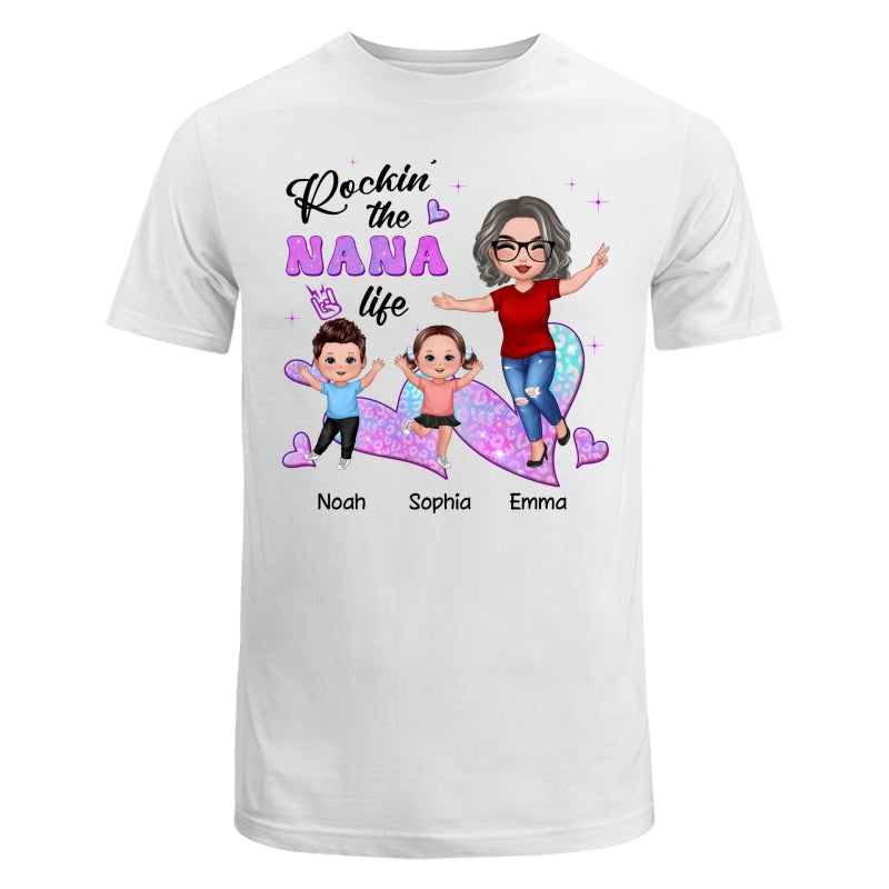 Rockin‘ Grandma Life Galaxy Leopard Personalized Shirt