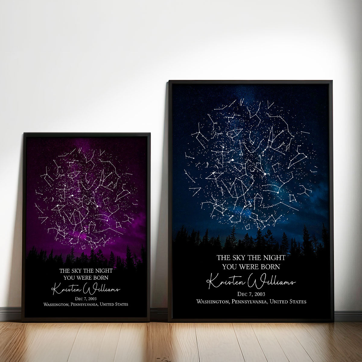 The Stars on the Night You Were Born Custom Star Map, Heartfelt Gift for Husband, Wife, Daughter, Son, Granddaughter, Grandson, Birthday Gift