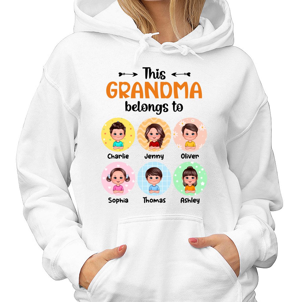 This Grandma Mom Belongs To Doll Kids Pattern Circles Personalized Shirt