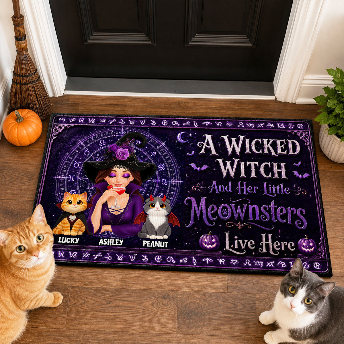 A Wicked Witch And Her Little Meownsters Live Here - Personalized