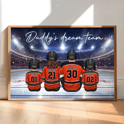 Together We Make A Winning Team Hockey Family - Personalized Poster - Heartfelt Gift For Family