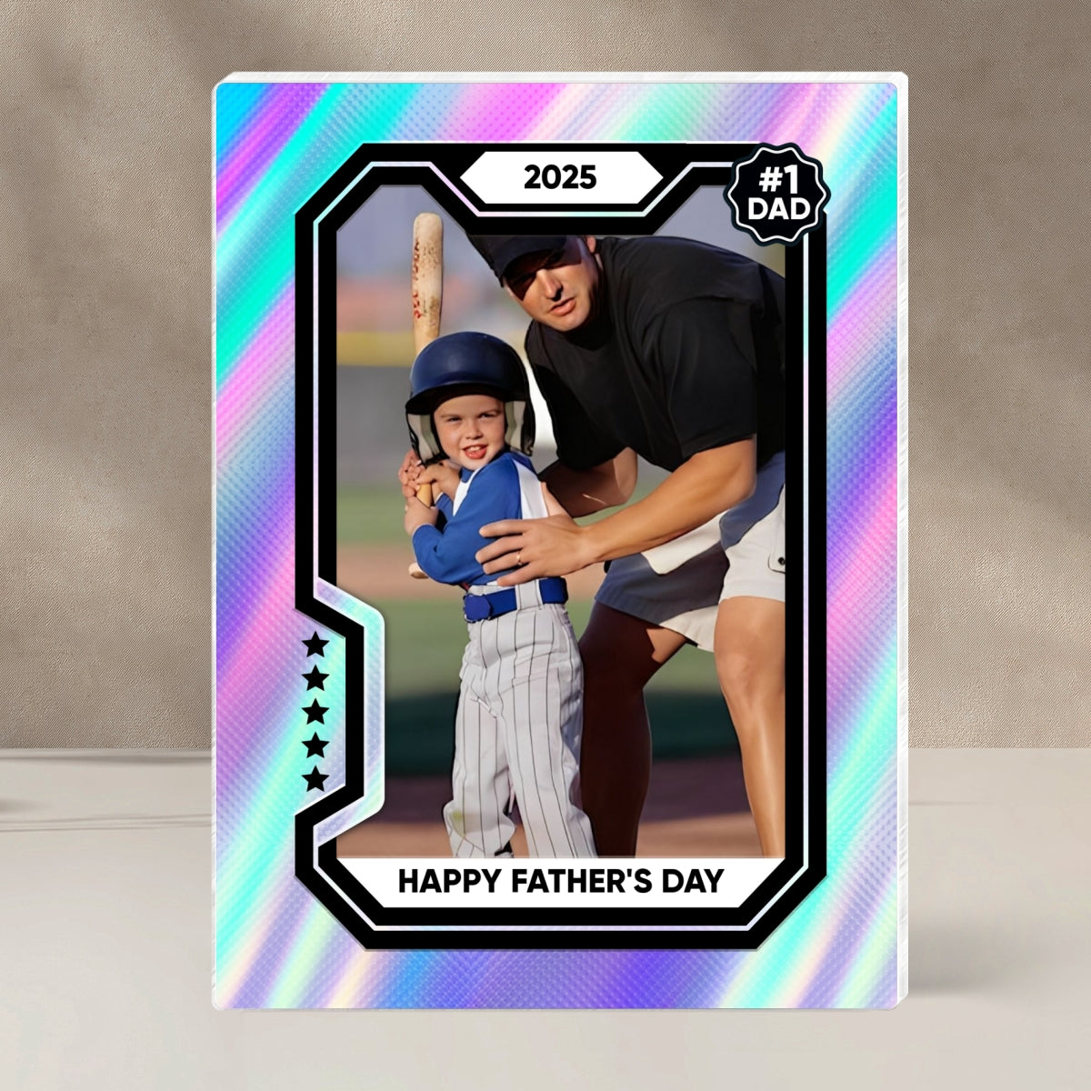 Premium Baseball Card Personalized Acrylic Block Plaque, Father's Day Gift for Dads, Gift for Husband
