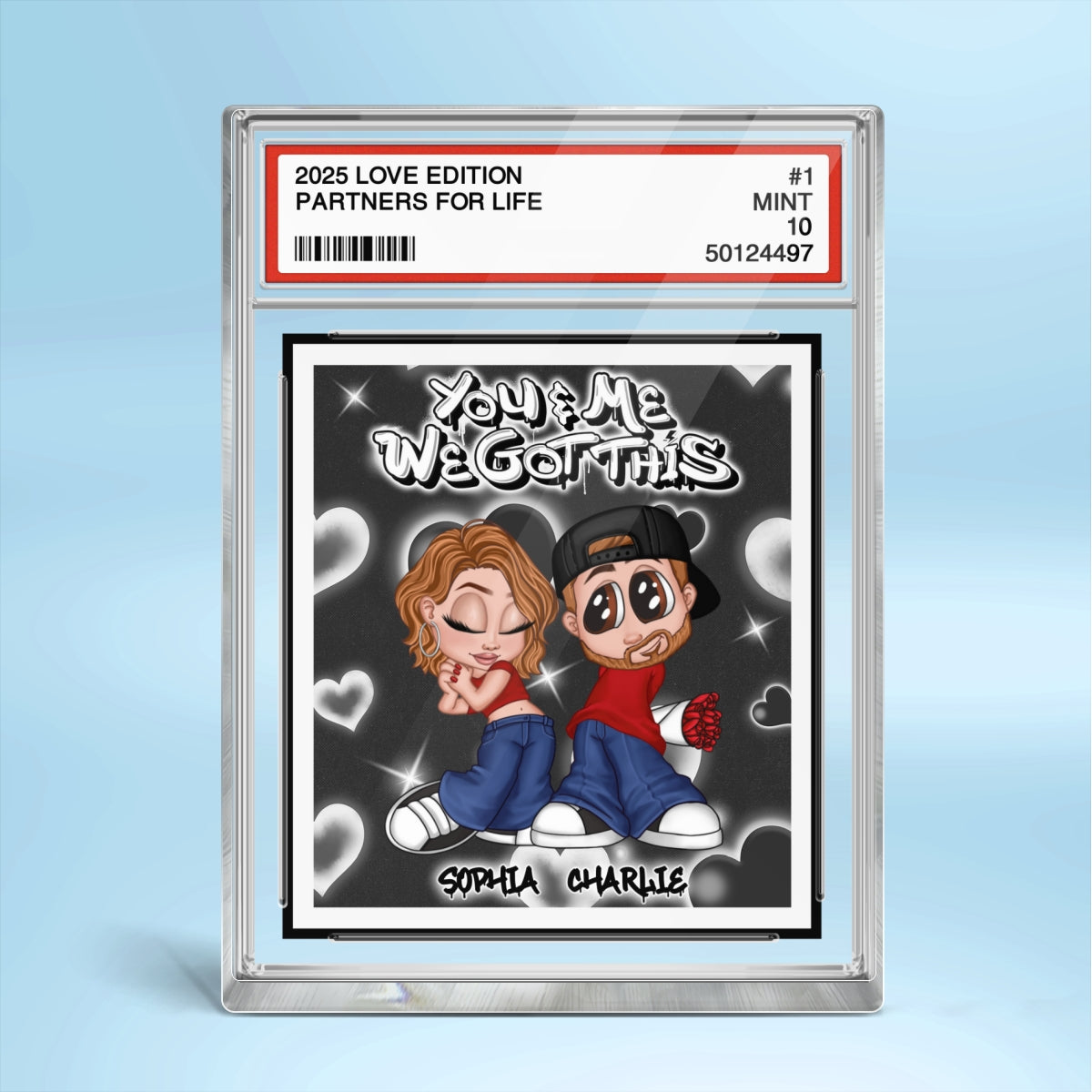 Y2K Couple Trading Card Style Personalized Acrylic Block Plaque, Gift For Him, Gift For Her